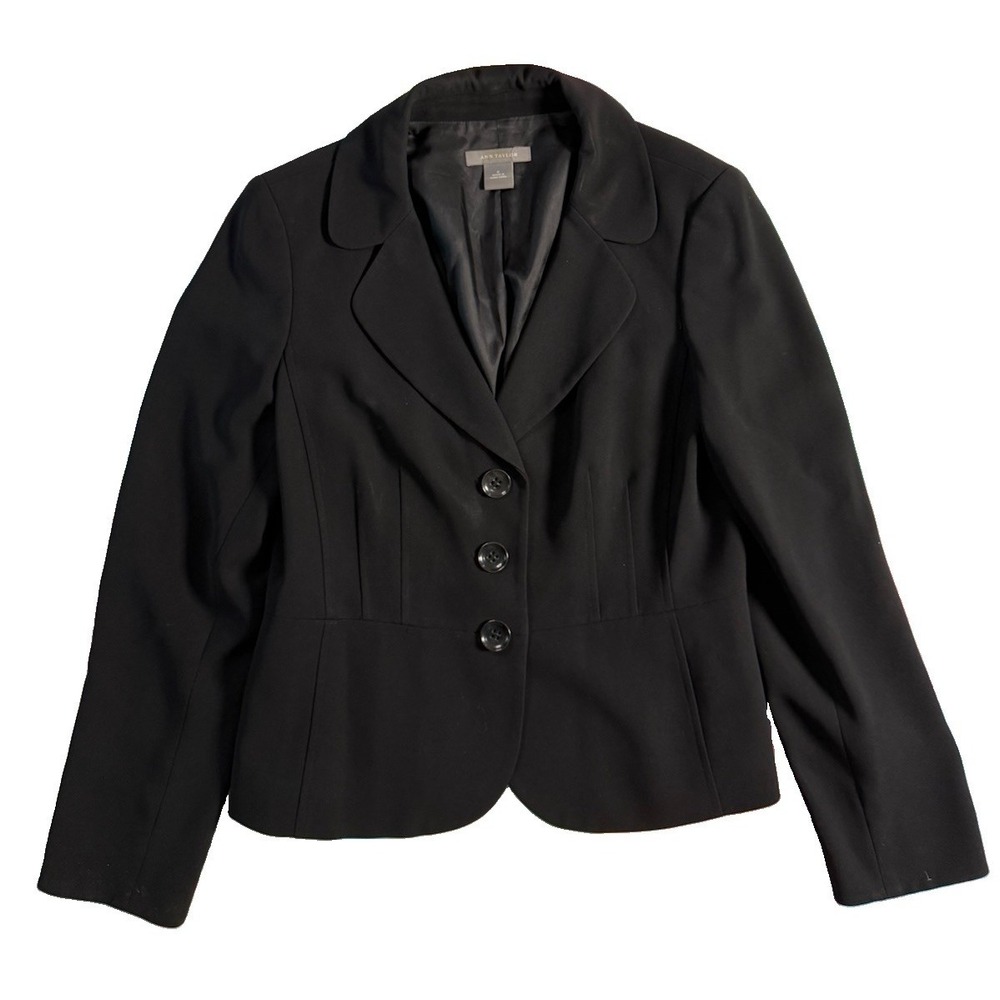 Ann Taylor Blazer Size 6 Black Jacket‎ 3 Buttons Sport Coat Long Sleeve Jacket